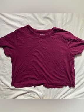 Old Navy Cropped Crewneck Tee — Plum Purple